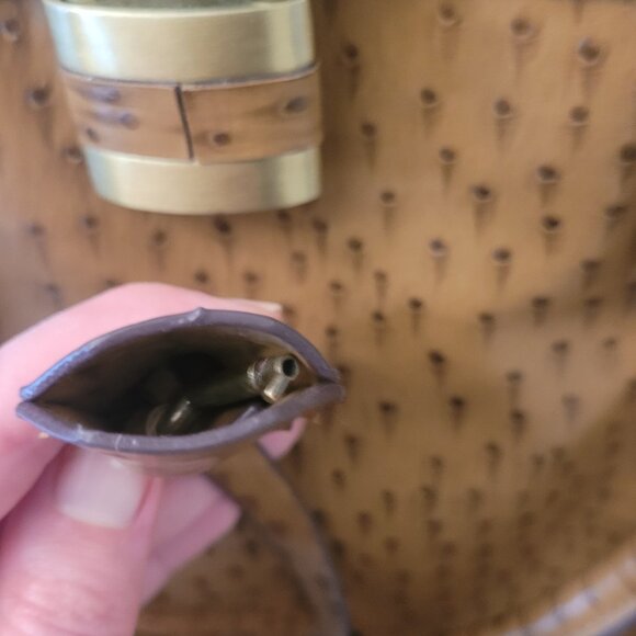 Tan Ostrich Embossed Handbag - New with Tags - Picture 3 of 3